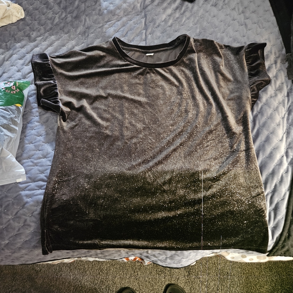 Large old navy glittery ruffled shirt